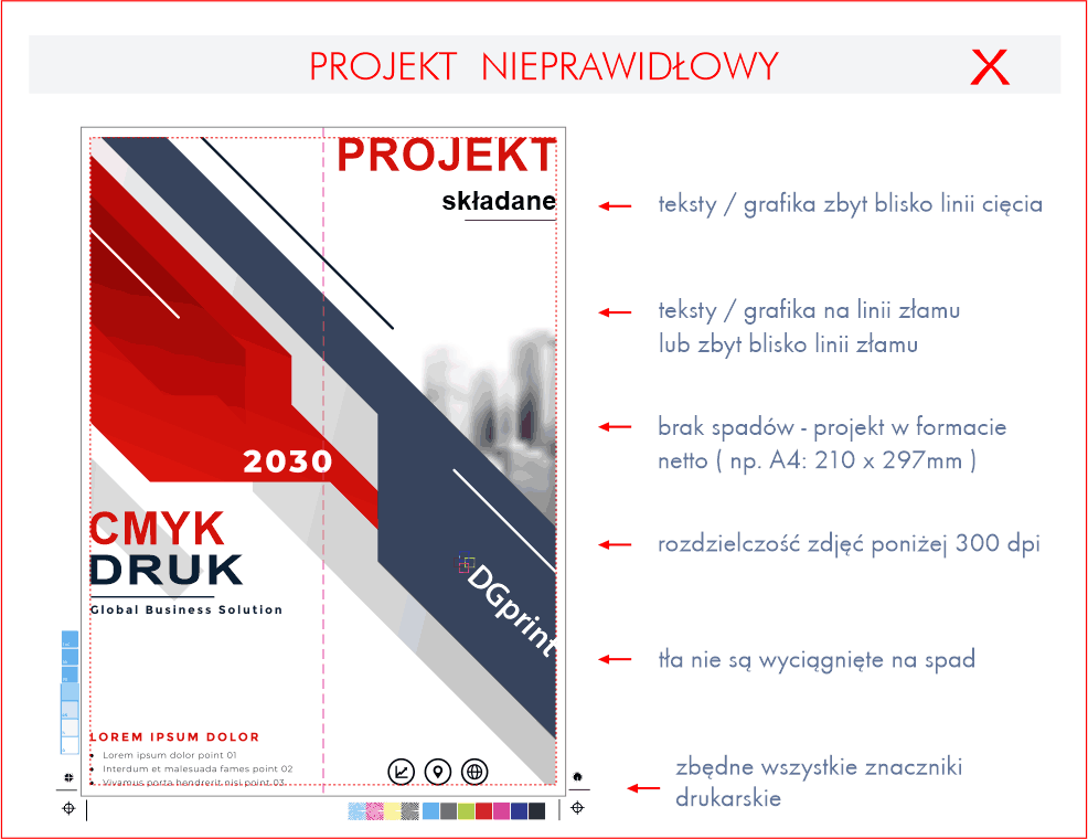 składane - przygotowanie projektu DGprint.pl